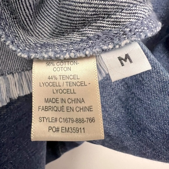 Cloth & Stone Tencel Denim Drop Waist Asymmetrical Sleeveless Shift Dress - Picture 11 of 11